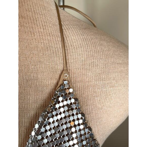 Alice + Olivia Ally Chainmail Mesh Two Tone Black and Silver Mini Dress Size 8 - Picture 5 of 8